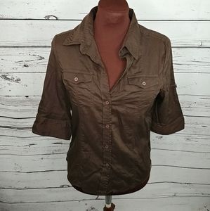 The Limited Brown Cotton Button Down Shirt. Size m